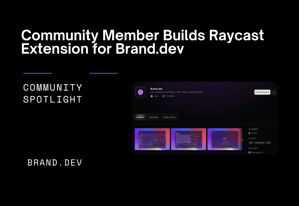 Community Member Builds Raycast Extension for Brand.dev