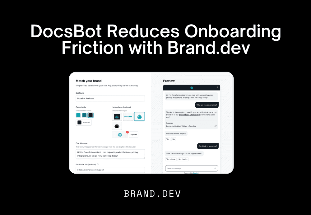 DocsBot Reduces Onboarding Friction and Boosts Activation with Brand.dev