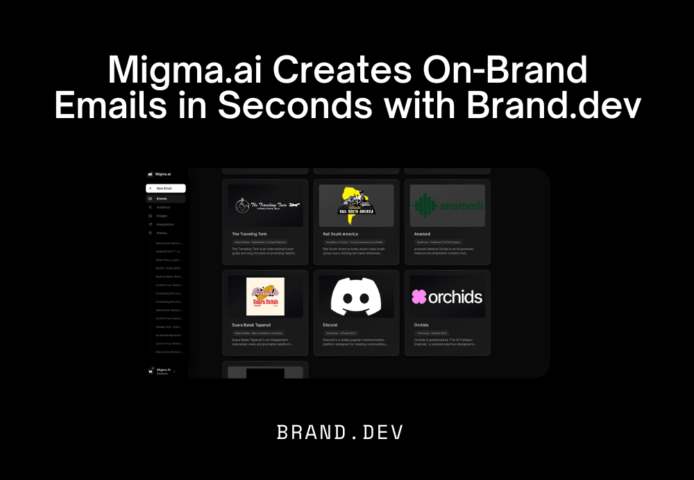 How Migma.ai Creates Perfect On-Brand Emails in Seconds with Brand.dev