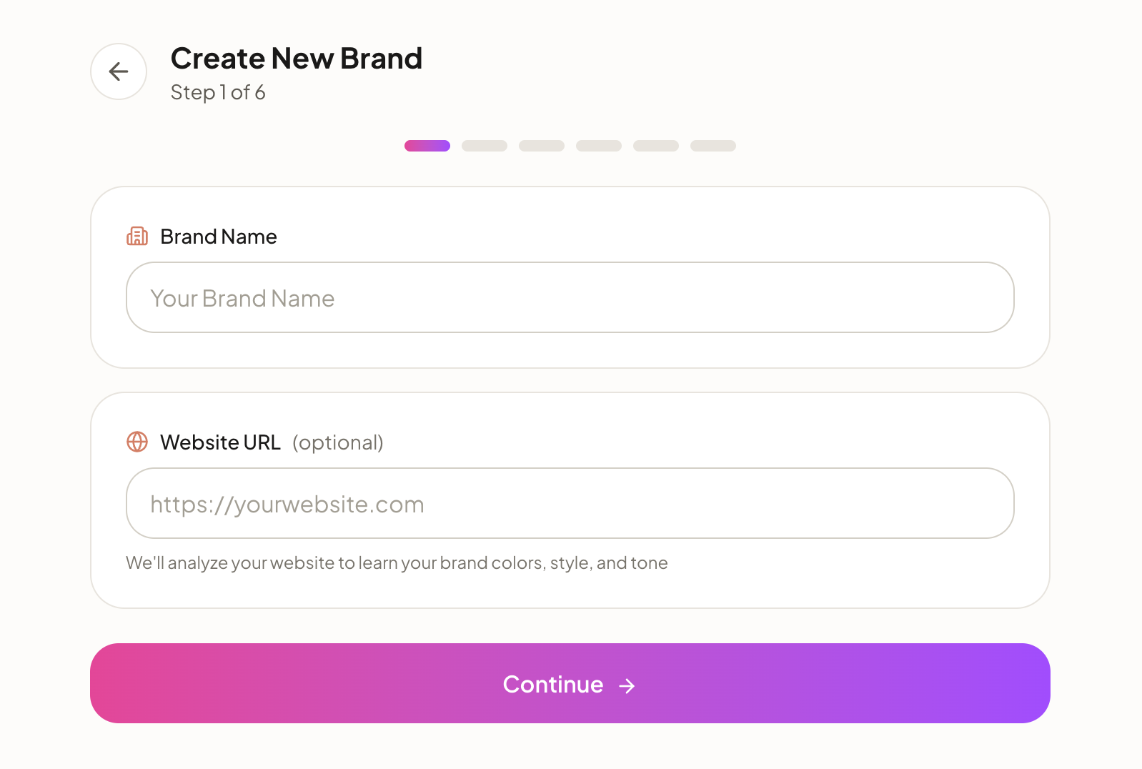 Bengago's onboarding flow powered by Brand.dev