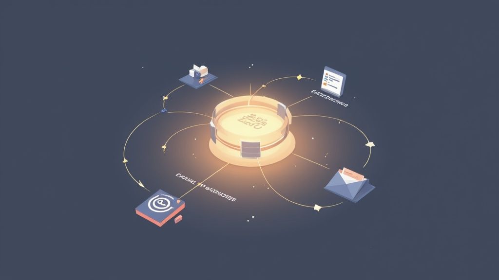 Diagram illustrating customer data enrichment process with digital channels and critical insights.