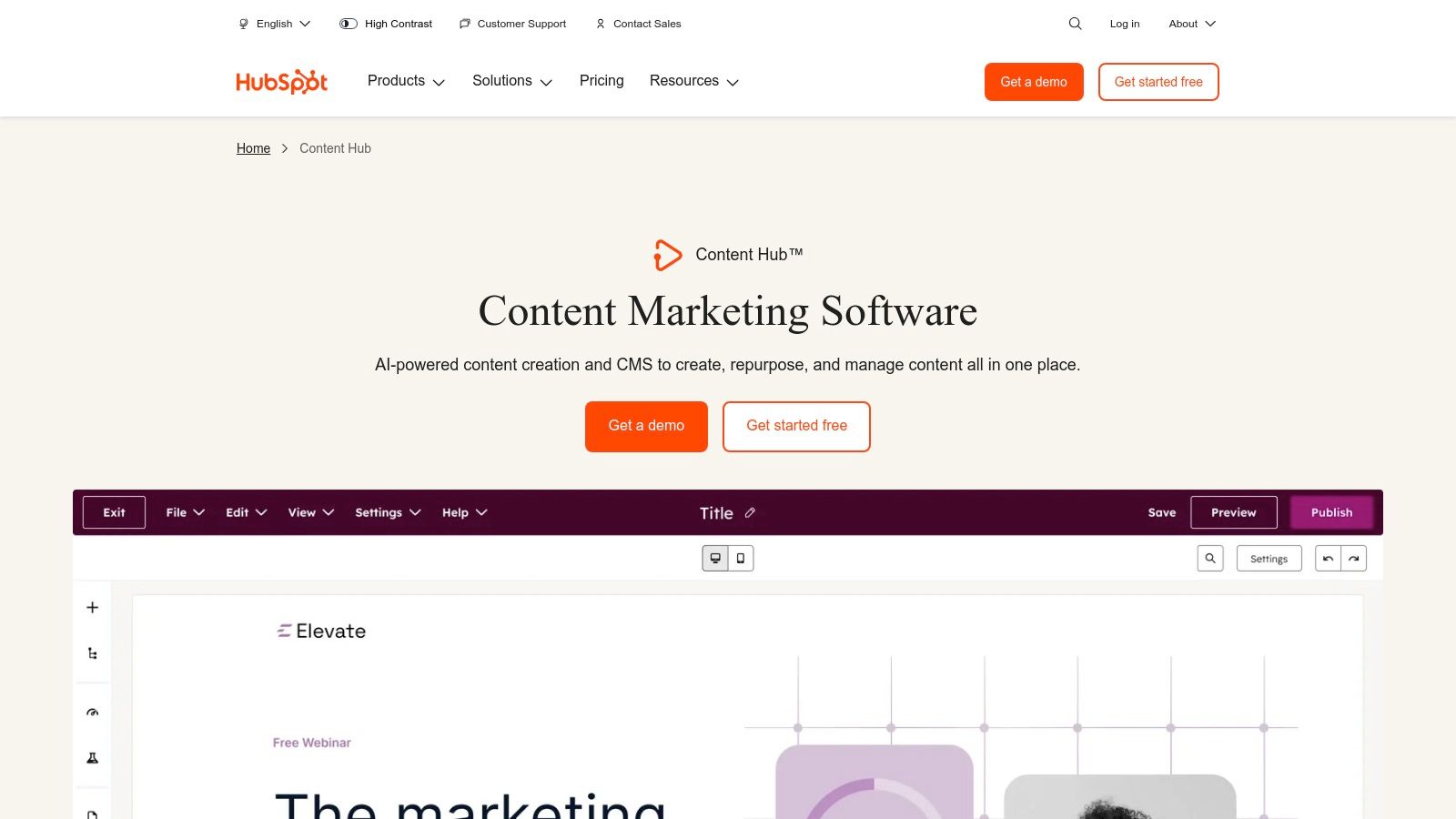 HubSpot, Content Hub