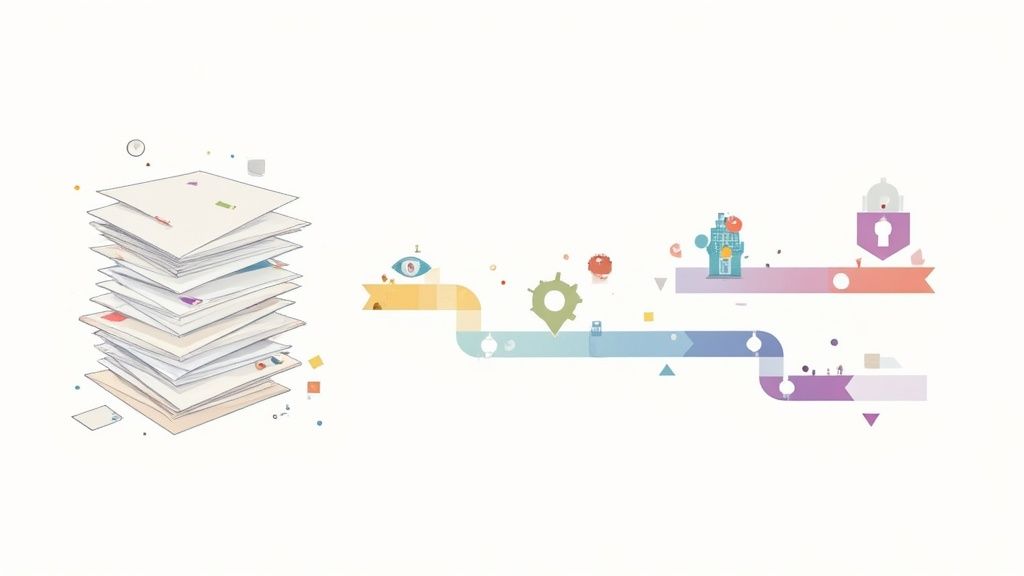 A focused chart with glowing lines symbolizing an increase in lead quality and sales conversions