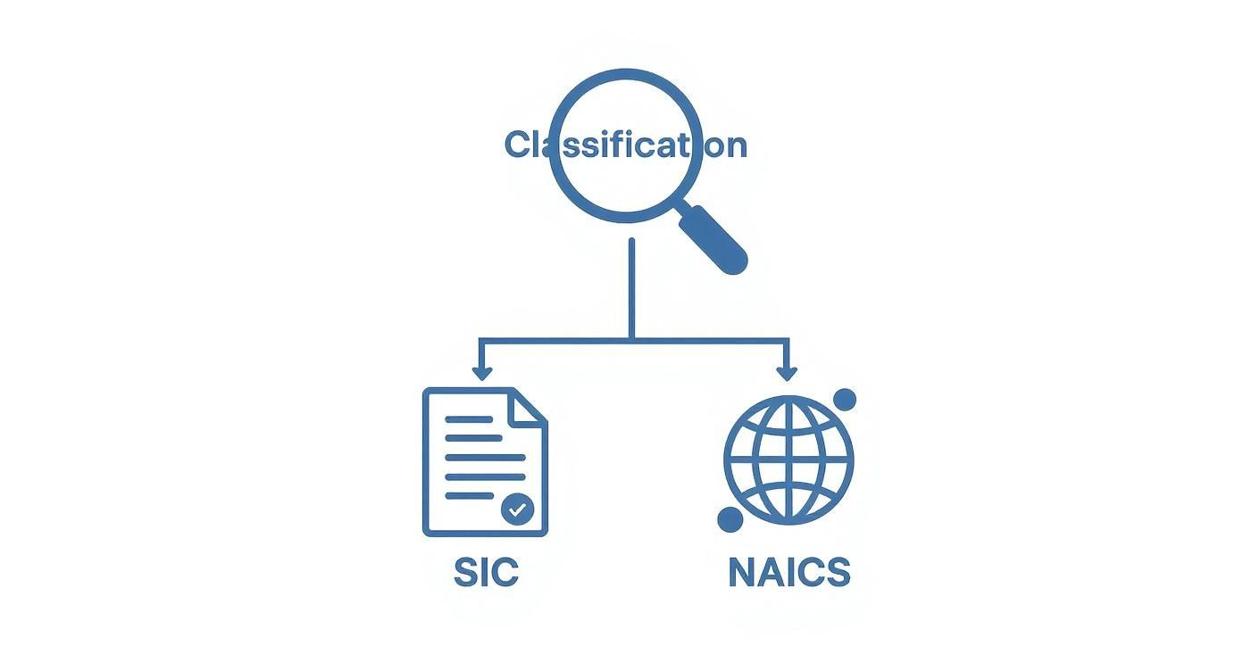 Infographic about sic code and naics code